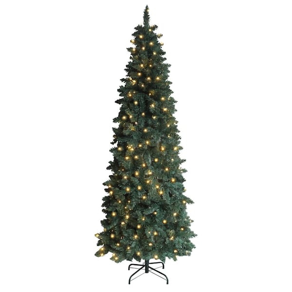 Classic Conical Christmas Tree with Pre-lit Warm White Lights
