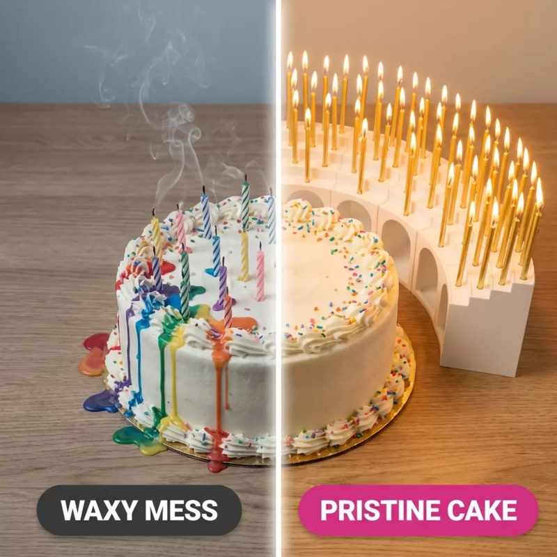 Clear Acrylic Candle Holder Tiered Stadium Birthday Display