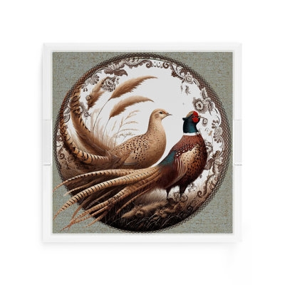 Clear Acrylic Decorative Tray Woodland Pheasant Illustration (65 characters)