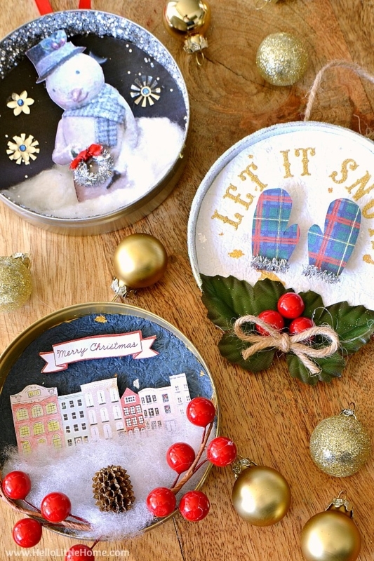 Clear Glass Ornaments Filled with Miniature Landscapes and Figurines