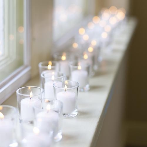 Clear Glass Votive Candle Holder Grouping Romantic Ambient Lighting