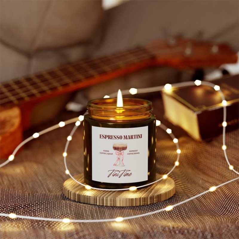 Coquette Espresso Martini Candle, Martini Glass with Realistic Frothy Top