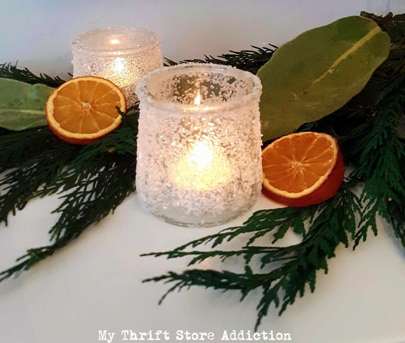 Create Festive Frosted Candle Holders in 2 Easy Steps | My Thrift Store  Addiction