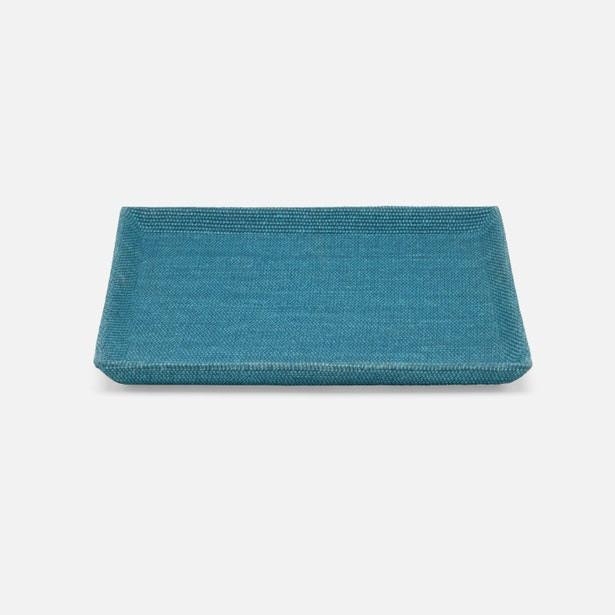 Dark Teal Decorative Tray Rectangular Pebbled Shagreen Nesting Set