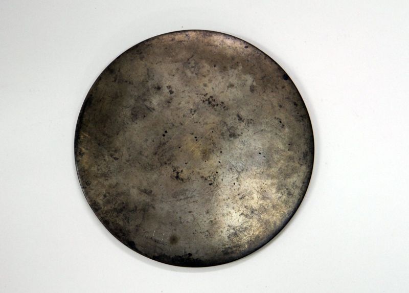 Decorative Mirror Intricate Relief Carving Aged Bronze, Chinese Art.