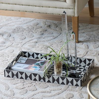 Decorative Object Set Cross Base Modern Geometric Frame