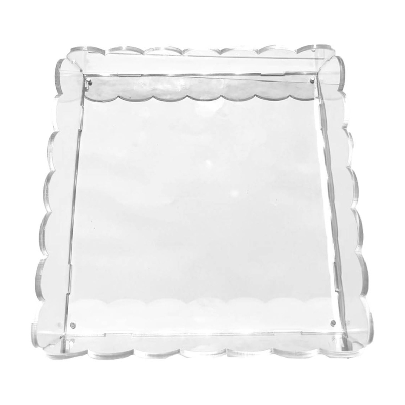 Decorative Tray Acrylic with Unique Scalloped Edges