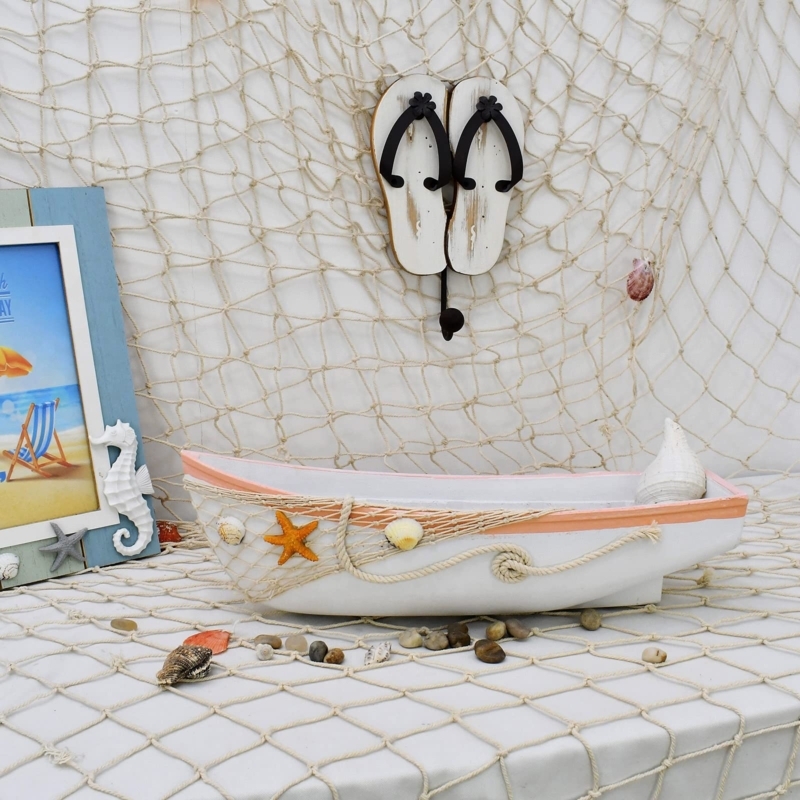 Decorative Tray Canoe Silhouette Light Wood Nautical Boat Dish