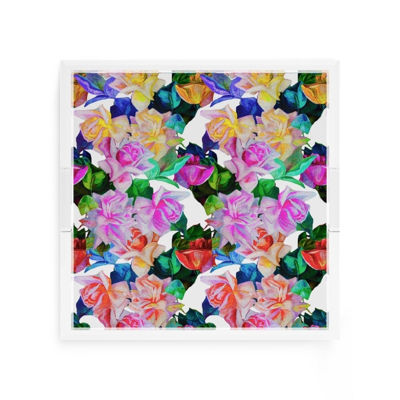 Decorative Tray Fluid Art Surface Clear Acrylic Edges Vibrant Style