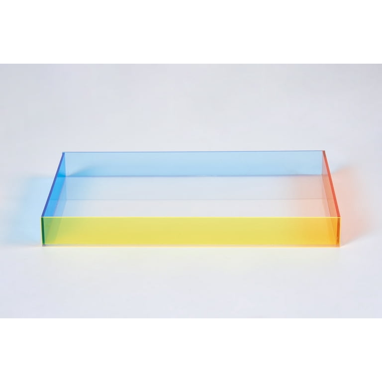 Decorative Tray Marbled Acrylic Multi Color Swirls Abstract Playful