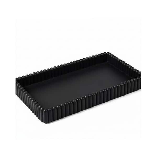 Decorative Tray Matte Black Concrete Rectangular Industrial Modern Decor