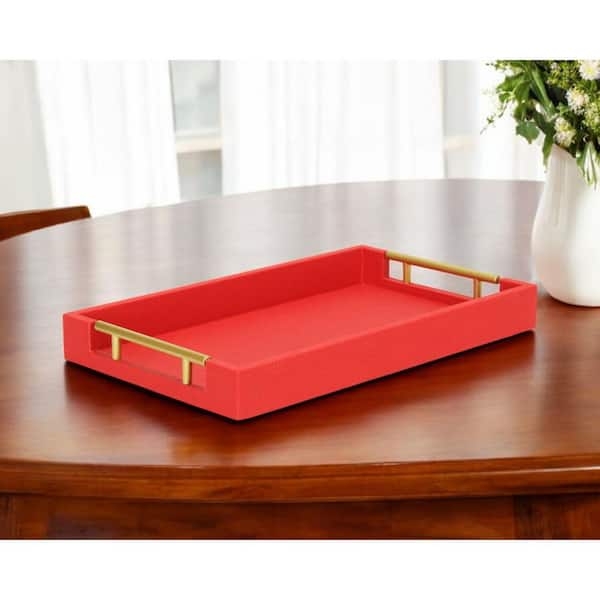 Decorative Tray, Matte Vinyl-Like Material with Tactile Pebbled Texture