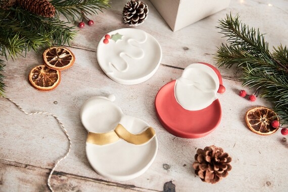 Decorative Tray: Oval Speckled Concrete Look Minimalist Holiday Decor