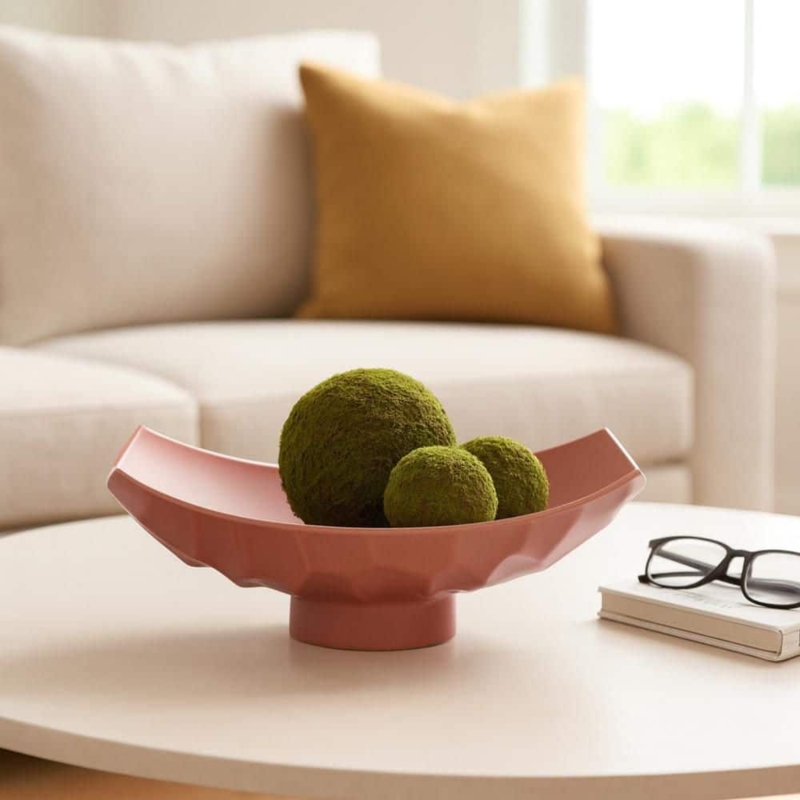 Decorative Tray, Porcelain-Like Material with Intricate Medallion Pattern