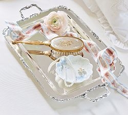 Decorative Tray Rectangular Ornate Gallery Edge Filigree