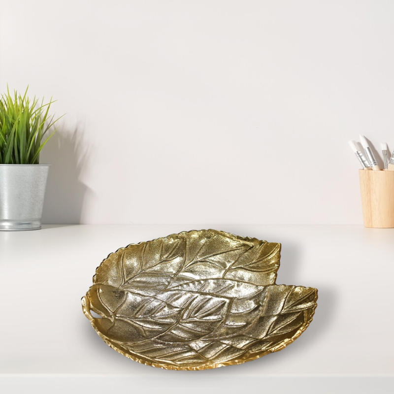 Decorative Tray Rectangular with Scalloped Edges and Cutout Handles