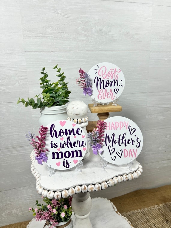 Decorative Tray Rustic Miniature Sign Collection Distressed Wood