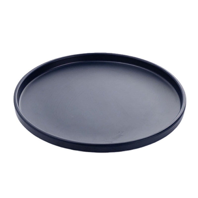 Decorative Tray Sage Green Finish Round Integrated Handles Matte
