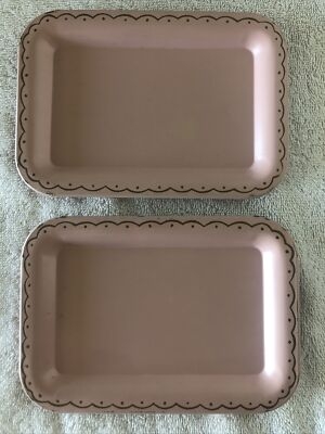 Decorative Tray Scalloped Edges, Hand Painted Floral, Mini Scale