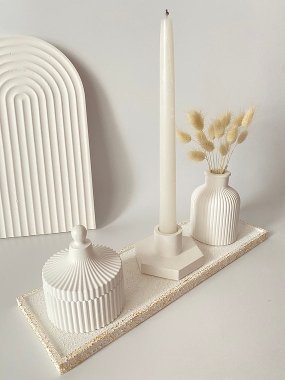 Decorative Tray Scandinavian Blonde Wood Rectangular Cutout Handles