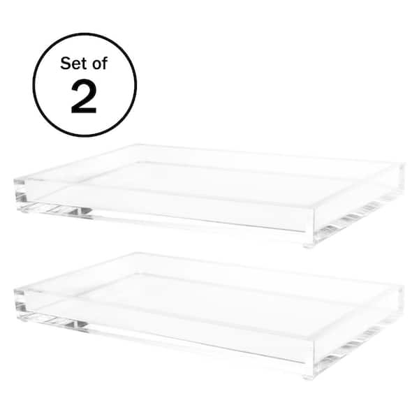 Decorative Tray Set Clear Acrylic Low Profile Minimalist Organization