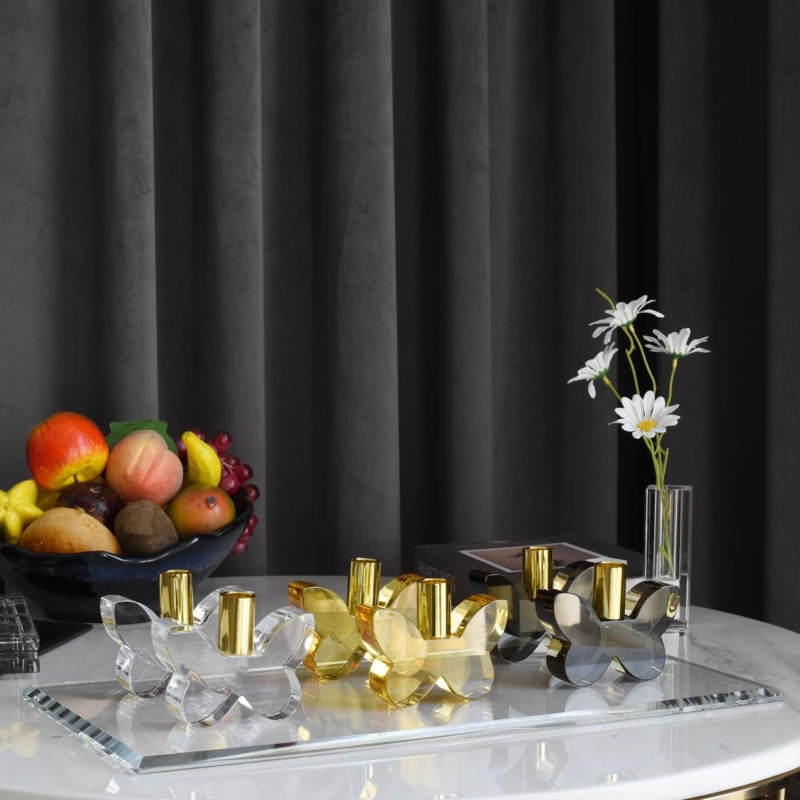 Decorative Tray: Solid Crystal, Thick-Walled Transparency, Minimalist