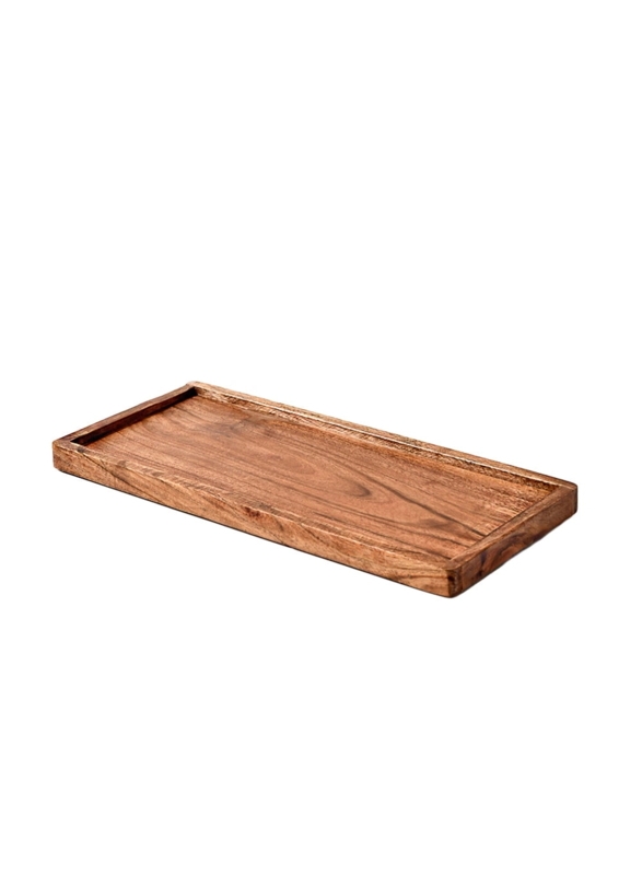 Decorative Tray, Variegated Acacia Wood, Low Profile Coffee Table Decor