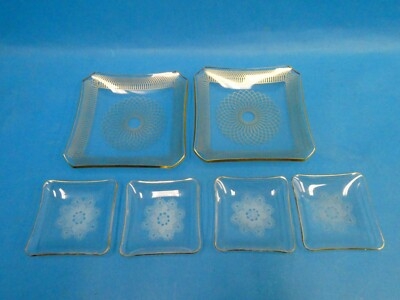 Decorative Tray Vintage Clear Pressed Glass Spirography Snowflake