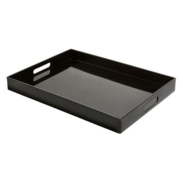 Decorative Tray with Matte Black Finish for Sleek Minimalist Styling