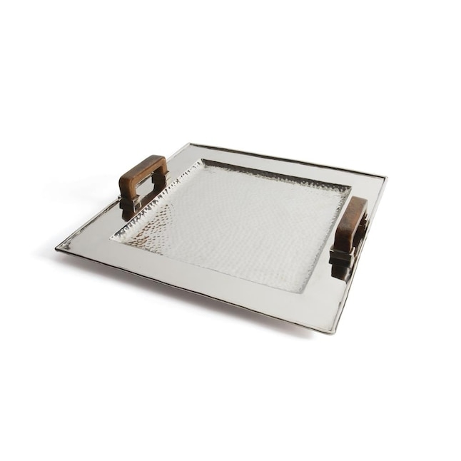 Decorative Tray Woven Basketweave Leather Like Dark Espresso