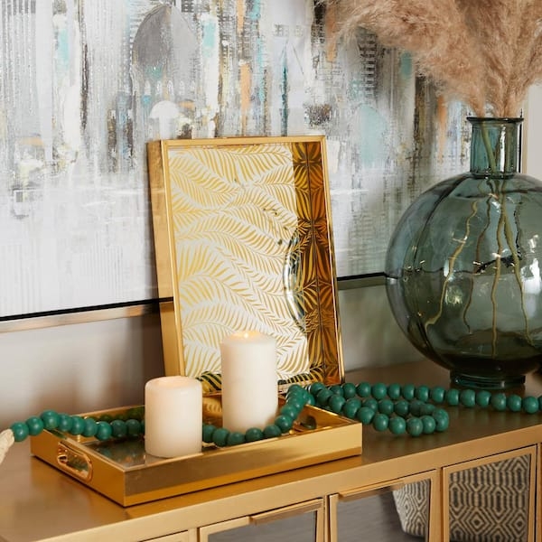 Decorative Trays Hexagonal Lattice Sides Mirrored Set