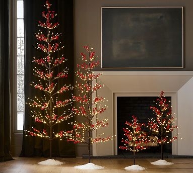 Decorative Tree Twig Branches White Berries Rustic Scandinavian Decor