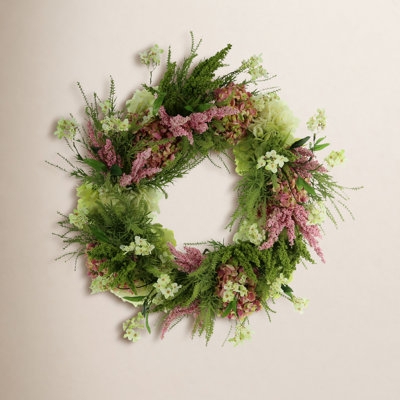 Decorative Wreath with Wooden Birthday Charms and Cream Blooms