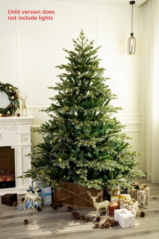 Dense Tiered Artificial Christmas Tree with Realistic Blue Spruce Look