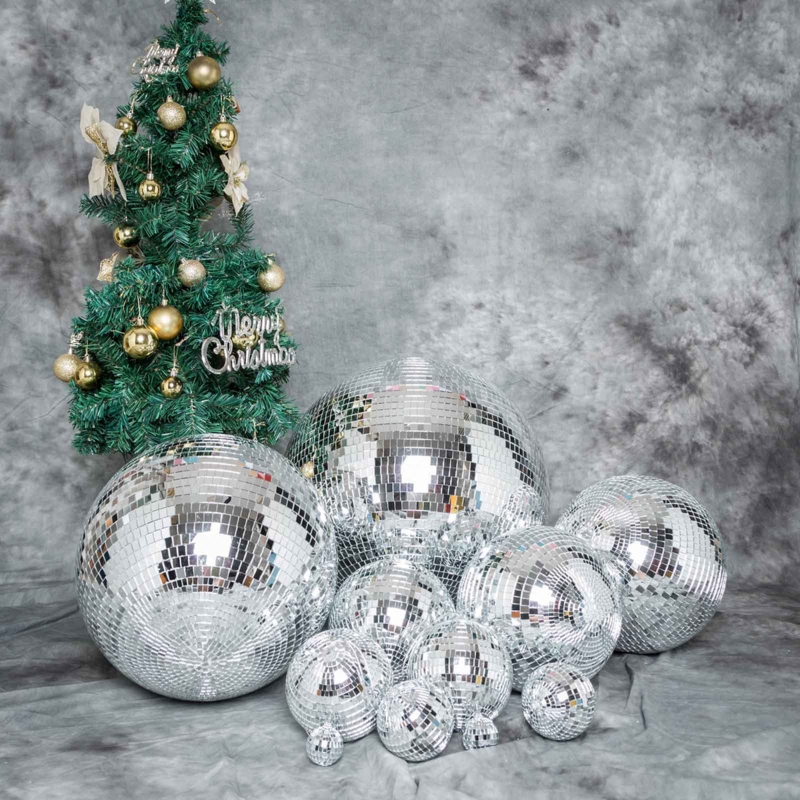 Disco Ball Christmas Ornament, Mirrored Glass Faceted Surface