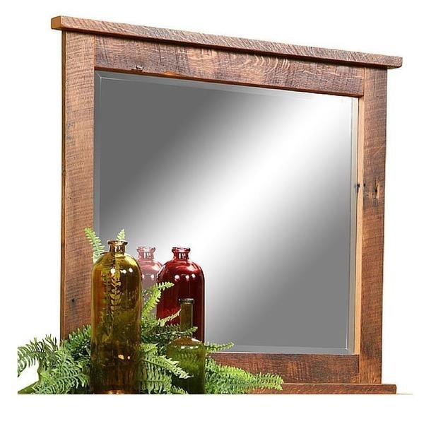 Dresser Mirror Wide Plank Frame Reclaimed Timber Natural Finish