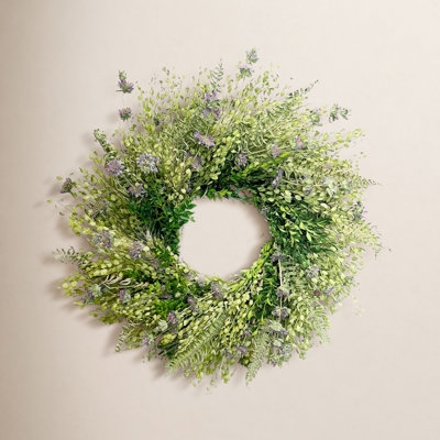 Dried Wildflowers Wreath with Multicolor Blooms, Rustic Farmhouse Decor