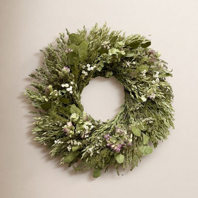 Dried Wreath with Bird Nest Motif and Blue Eggs for Rustic Farmhouse Decor