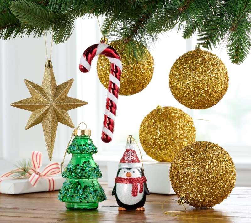 Eclectic Patterned Holiday Ornaments, Buffalo Plaid and Animal Print