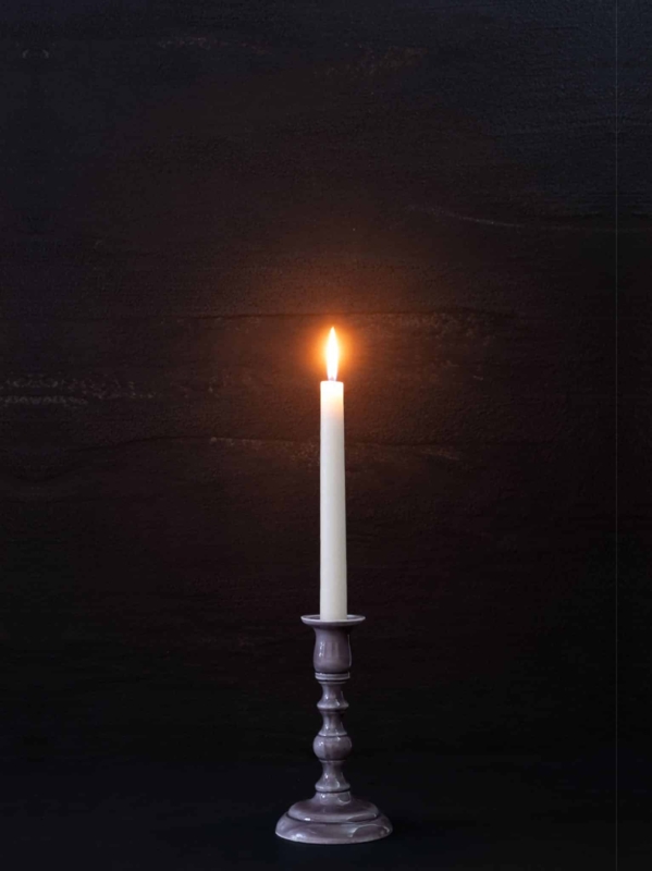 Empire Taper Candle Holder Slate Gray Matte Minimalist Decor
