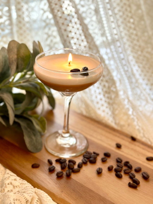 Espresso Martini Candle Decor, Realistic Cocktail Wax, Whipped Top