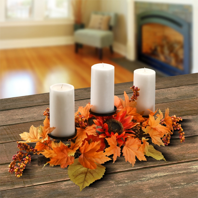 Fall Floral Table Centerpiece: Horizontal Sunflower Arrangement