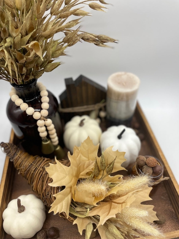 Fall Tray Decor, Farmhouse Coffee Table Ottoman Tray Set, Harvest  Collection 