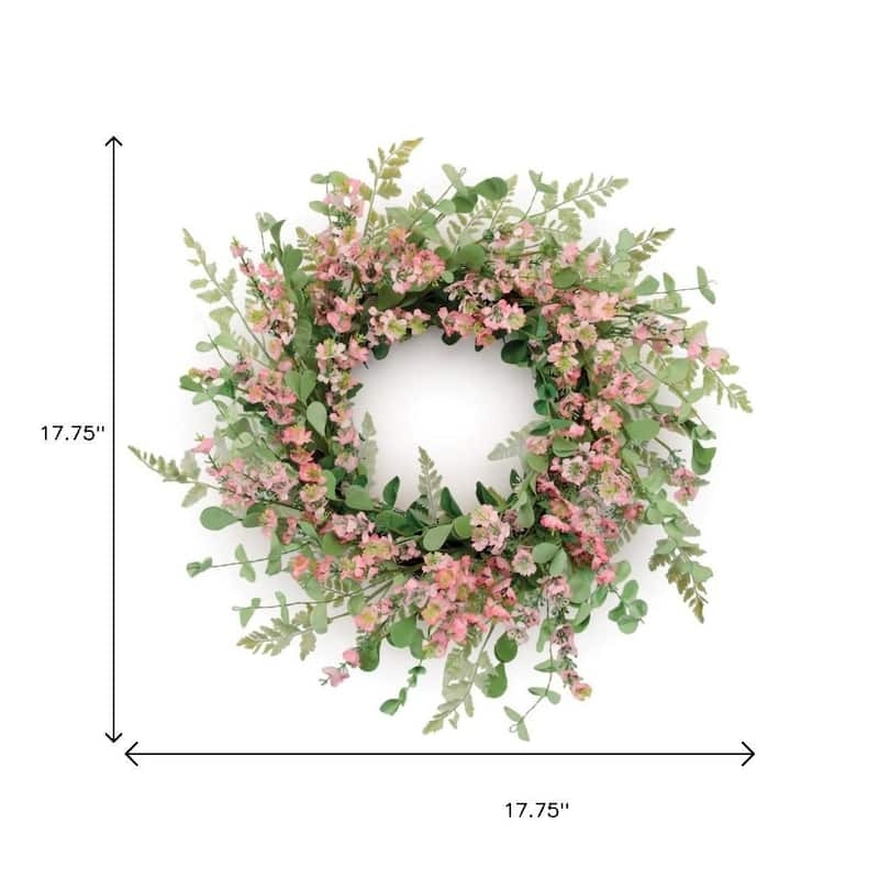 Faux Peony And Boxwood Wreath Pink Floral Focus