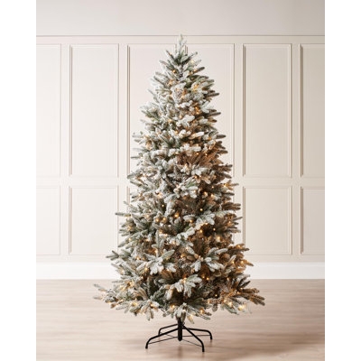 Festive Living Room Christmas Tree Pre-Lit Full Silhouette Setup