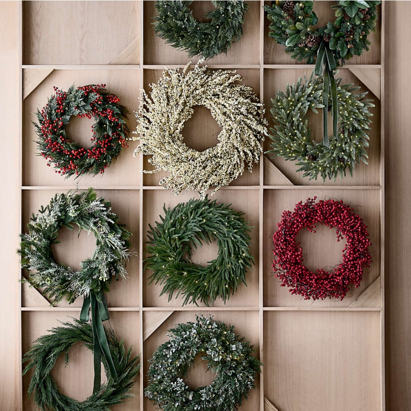 Festive Red Berry Front Door Wreath, Monochromatic and Densely Packed