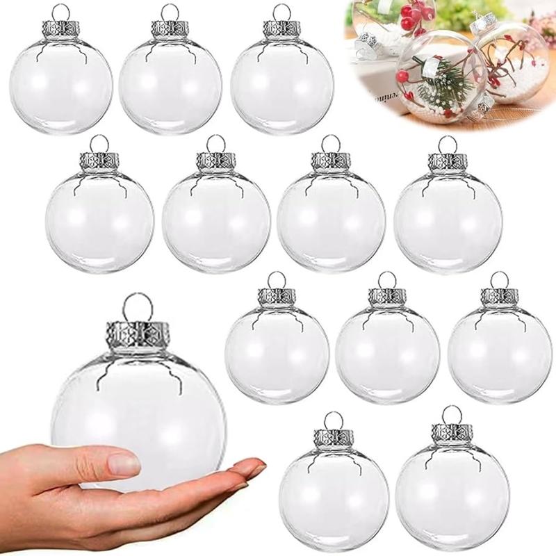 Fillable Christmas Ornament with Pearl Interior for Elegant Tree Decor