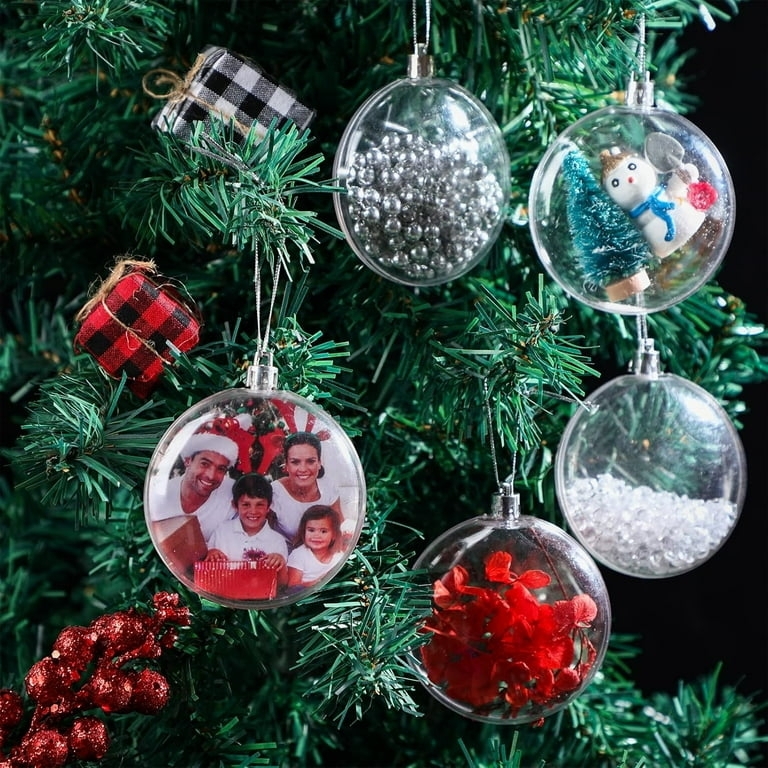Flat Disc Christmas Ornament with Beaded Filling for Holiday Decor