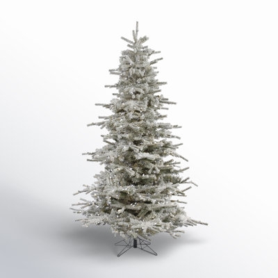 Flocked Fir Christmas Tree Full Silhouette Snow Dusted