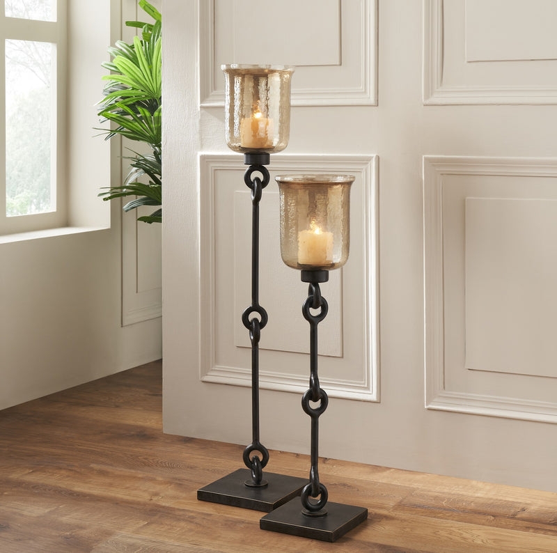 Floor Candle Holder Industrial Nautical Tripod Base Pulley Accent